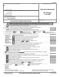 Formulario FL-155 S Declaracion Financiera (Simplificada) - California (Spanish)