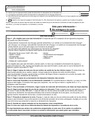 Formulario FL-155 S Declaracion Financiera (Simplificada) - California (Spanish), Page 2