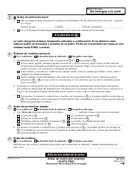 Formulario DV-110 S Orden De Restriccion Temporal - California (Spanish), Page 2