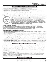 Formulario DV-110 S Orden De Restriccion Temporal - California (Spanish), Page 5