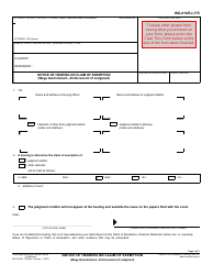 Document preview: Form WG-010 (EJ-175) Notice of Hearing on Claim of Exemption - California