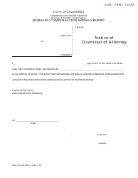 Document preview: DWC Form 37 Notice of Dismissal of Attorney - California