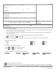 Document preview: Form JV-200 Custody Order-Juvenile-Final Judgment - California