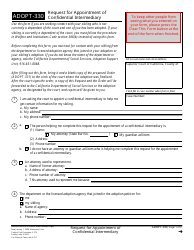 Document preview: Form ADOPT-330 Request for Appointment of Confidential Intermediary - California