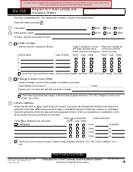 Form DV-105 &quot;Request for Child Custody and Visitation Orders&quot; - California