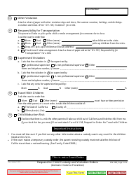 Form DV-105 &quot;Request for Child Custody and Visitation Orders&quot; - California, Page 3