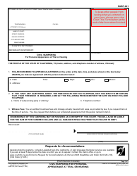 Form SUBP-001 Civil Subpoena for Personal Appearance at Trial or Hearing - California