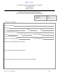 QME Form 118 Application for Accreditation or Re-accreditation as Education Provider - California