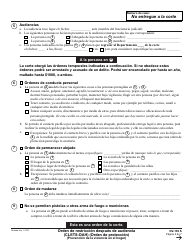 Formulario DV-130 S Orden De Restriccion Despues De Audiencia (Orden De Proteccion) - California (Spanish), Page 2