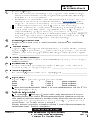 Formulario DV-130 S Orden De Restriccion Despues De Audiencia (Orden De Proteccion) - California (Spanish), Page 3
