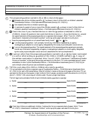 Form GC-210(P) Petition for Appointment of Guardian of the Person - California, Page 2