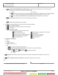 Form POS-010 Proof of Service of Summons - California, Page 2