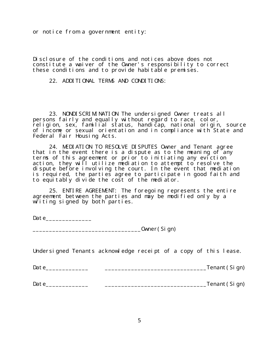 Utah Residential Rental Agreement Template Twenty Five Points Fill