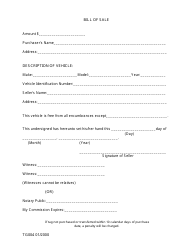 Document preview: Vehicle Bill of Sale Form - Madison County, Alabama