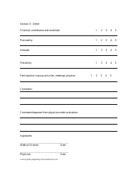 Physician Performance Evaluation Form, Page 2