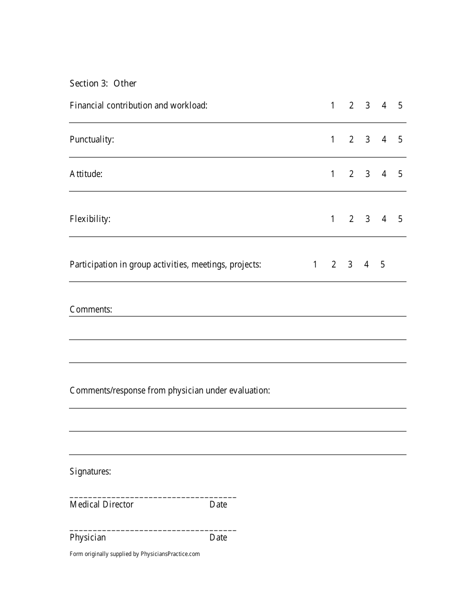 Physician Performance Evaluation Form Fill Out Sign Online And Download Pdf Templateroller 