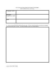 Document preview: Self-evaluation Form for Exempt Personnel