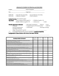 Document preview: Graduate Student Extern Evaluation Form