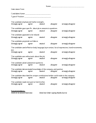 Interview Self-evaluation Form, Page 2