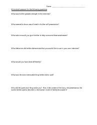 Interview Self-evaluation Form, Page 3