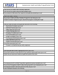 Subcontractor Health and Safety Prequalification Form - Pars Environmental, Page 4
