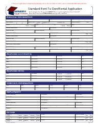 Document preview: Standard Rent to Own/Rental Application Form - Mmbi Real Estate