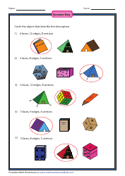 Faces, Edges &amp; Vertices Worksheet With Answer Key - Book, Page 2