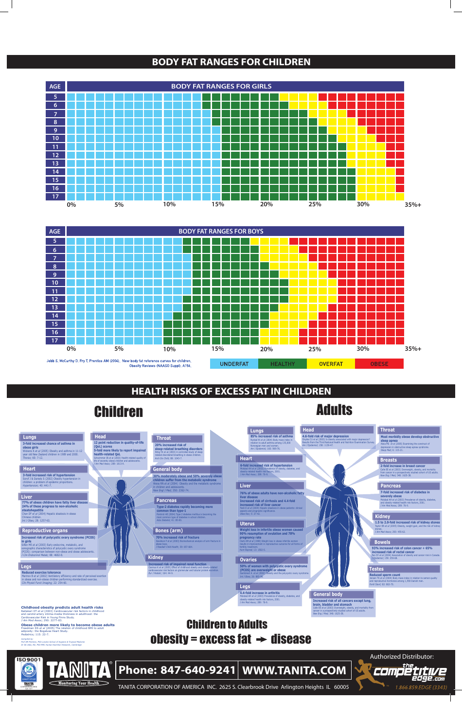 Body Fat Ranges for Standard Adults, Body Mass Index (BMI), Body Fat ...