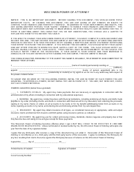 Power of Attorney Template - Wisconsin