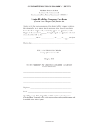 Limited Liability Company Certificate of Organization - Massachusetts, Page 3