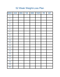 Document preview: 52-week Weight Loss Plan Template