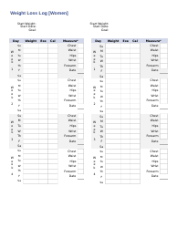 Weight Loss Log Template for Women and Men