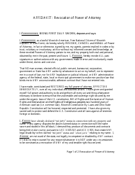 Document preview: Revocation of Power of Attorney - Affidavit Form - Ohio