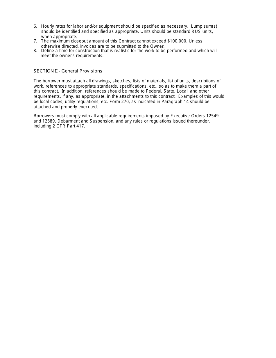 RUS Form 773 Miscellaneous Construction Work and Maintenance Services Contract, Page 3