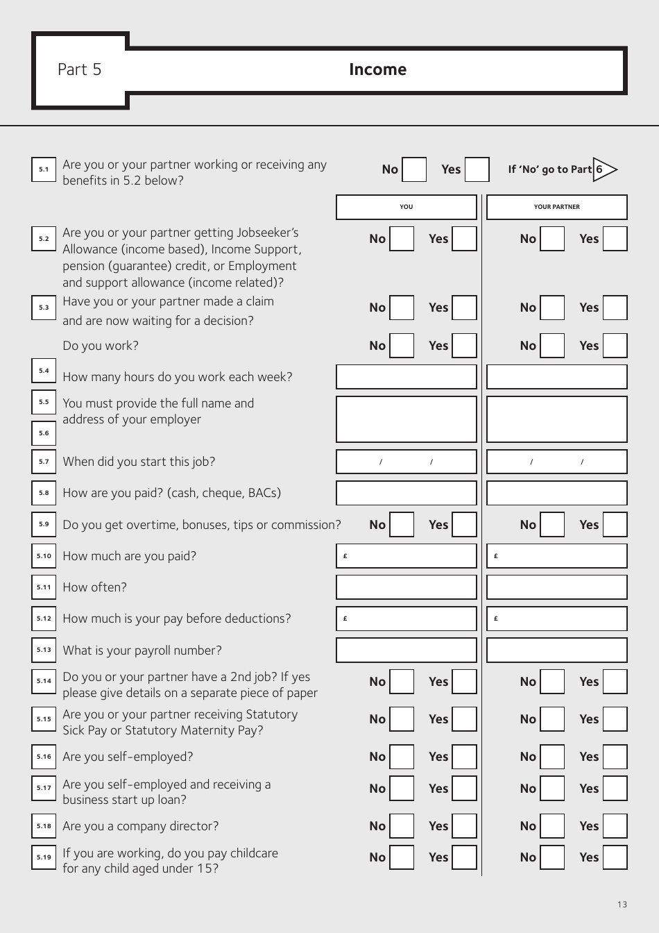Islington, Greater London United Kingdom Application Form for Housing