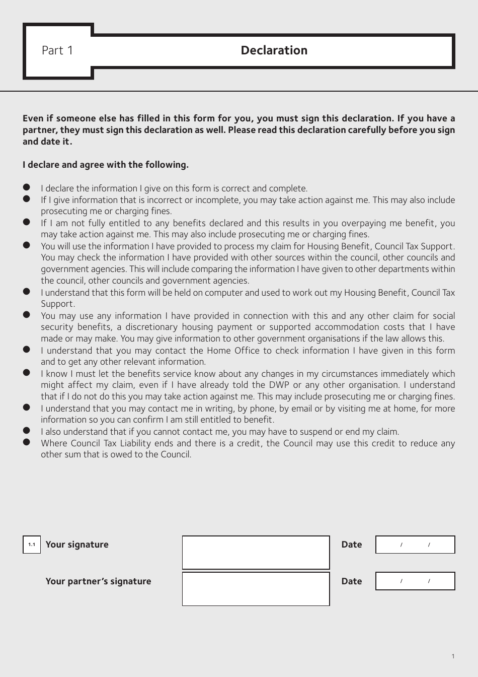 Application Form for Housing Benefit (Including Local Housing Allowance) and / or Council Tax Support (Including Second Adult Discount) - Islington, Greater London, United Kingdom, Page 3