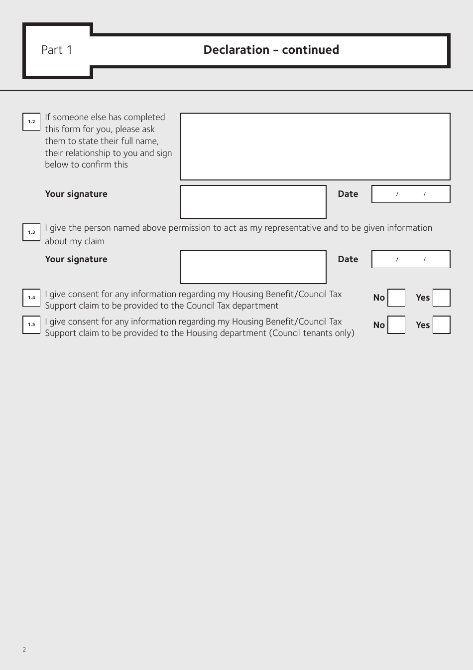 Application Form for Housing Benefit (Including Local Housing Allowance) and / or Council Tax Support (Including Second Adult Discount) - Islington, Greater London, United Kingdom, Page 4