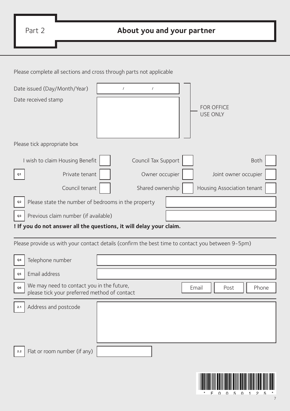 Application Form for Housing Benefit (Including Local Housing Allowance) and / or Council Tax Support (Including Second Adult Discount) - Islington, Greater London, United Kingdom, Page 9