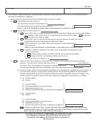 Form MC-350 Petition to Approve Compromise of Disputed Claim or Pending Action or Disposition of Proceeds of Judgment for Minor or Person With a Disability - California, Page 5