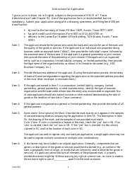 Form 901 Application for Registration of a Trade or Service Mark - Texas, Page 2