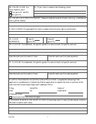 Form 901 Application for Registration of a Trade or Service Mark - Texas, Page 7