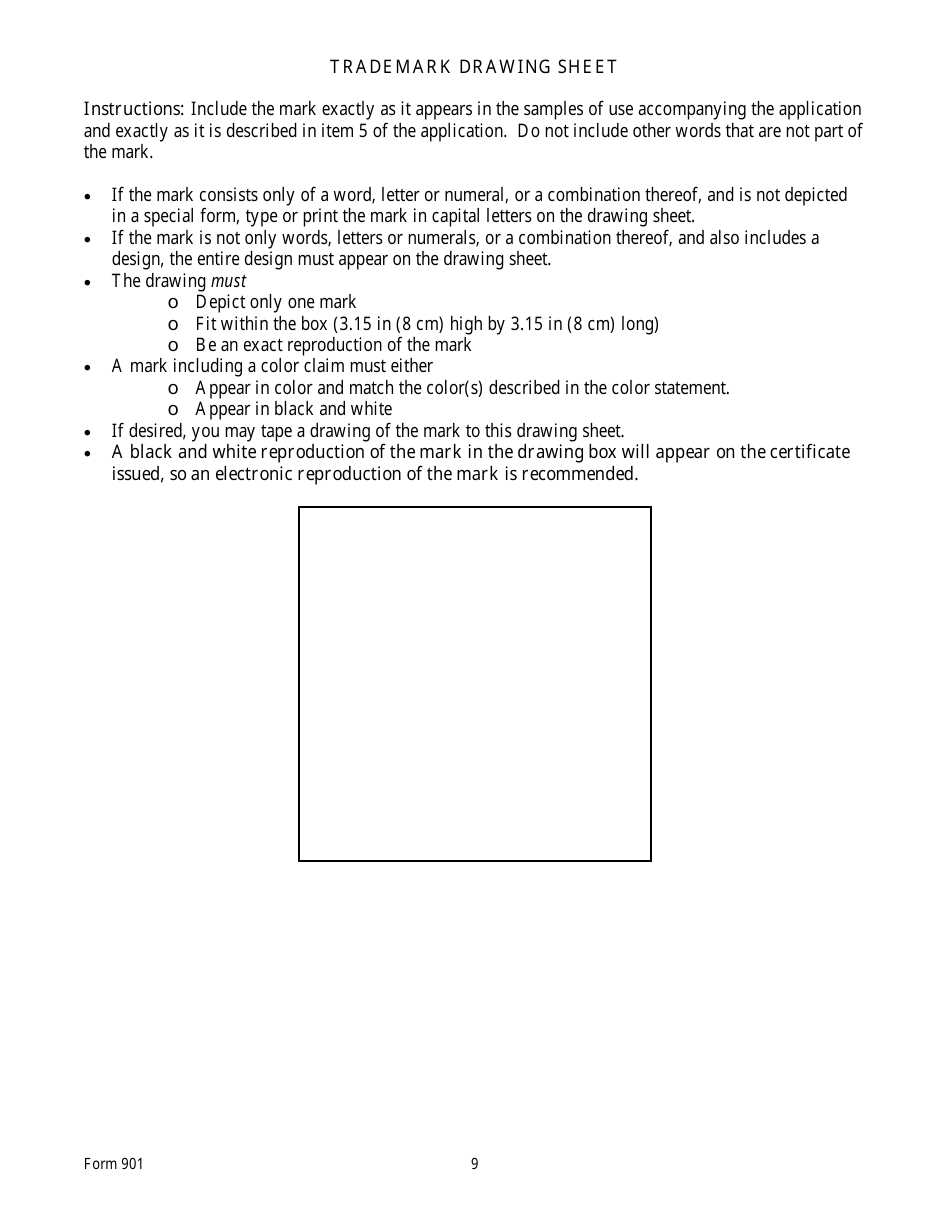 Form 901 Application for Registration of a Trade or Service Mark - Texas, Page 9