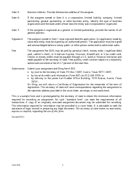 Form 903 Assignment of a Trade or Service Mark - Texas, Page 2