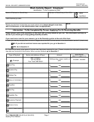 Form SSA-821-bk Work Activity Report - Employee, Page 3
