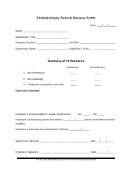 &quot;Probationary Period Review Form&quot;