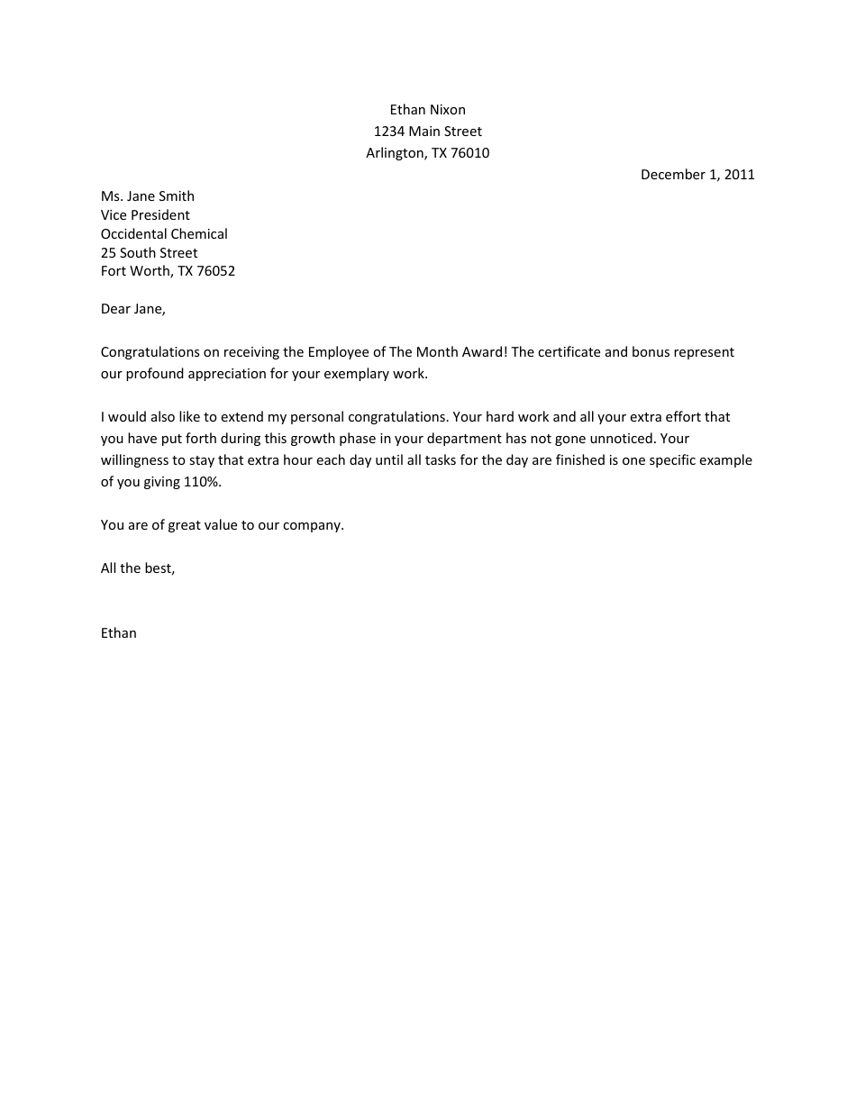 Sample Employee Appreciation Letter - Fill Out, Sign Online and ...