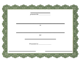 Document preview: Blank Certificate Template - Green