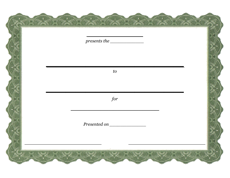 Blank Certificate Template, Page 1