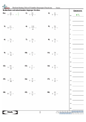 Redistributing Mixed Number Improper Fractions Worksheet With Answer Key