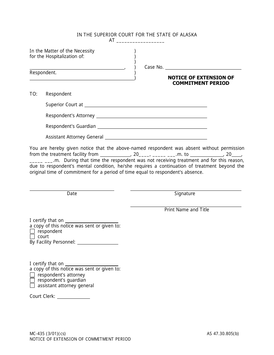 Form MC-435 - Fill Out, Sign Online and Download Fillable PDF, Alaska ...